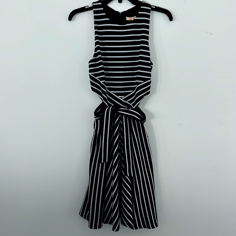 Anthropology Hutch Kingsley Cut out Dress Striped Navy